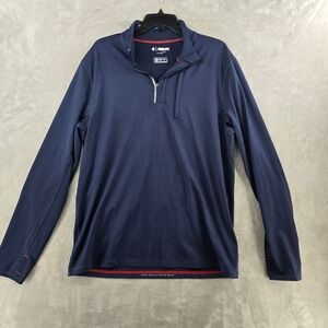 Fourlaps Quarter Zip Pullover Mens Large Navy Blue RE-UP Recycled Performance